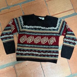 Vintage Multicolor Patterned Sweater